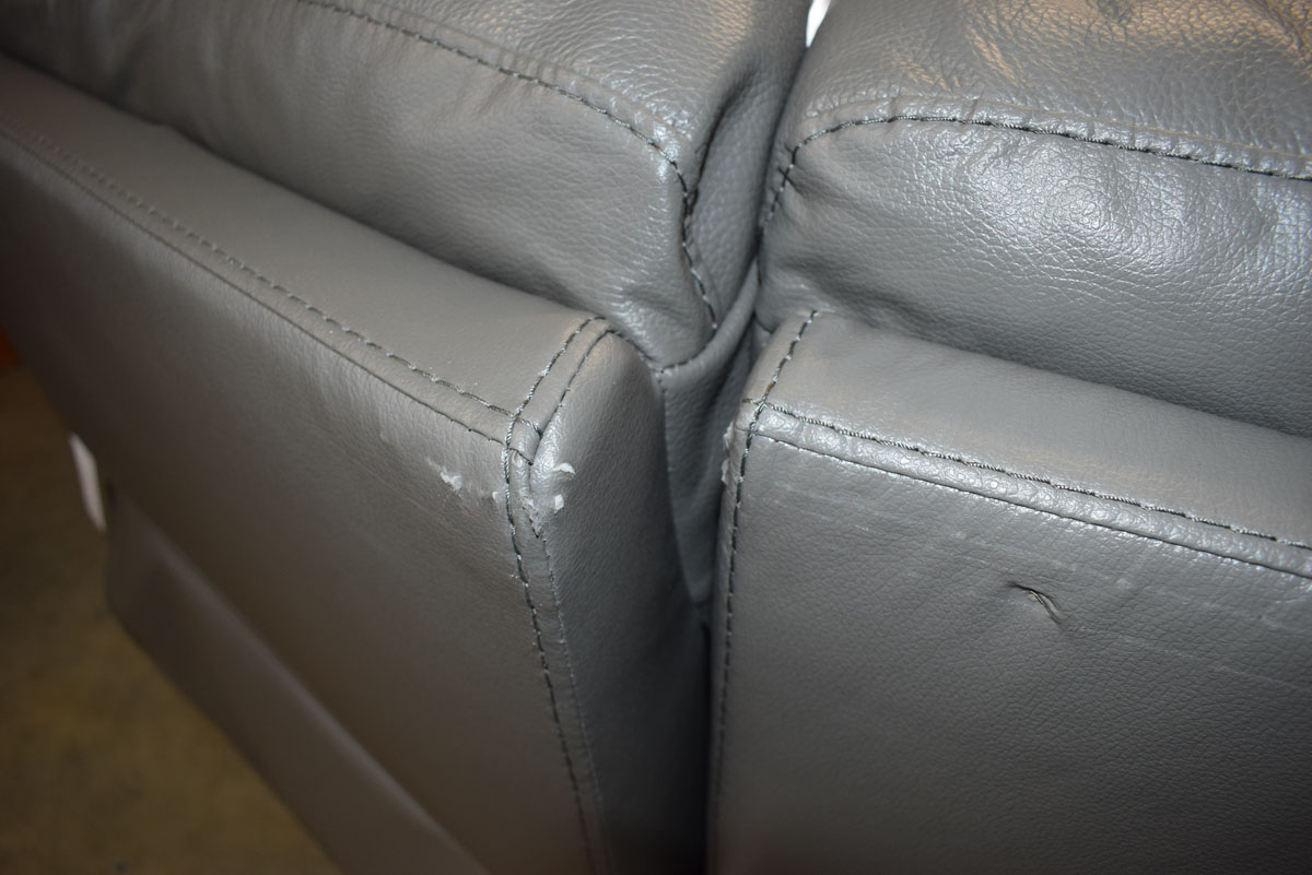 Grey leather effect modular 6 piece corner suite - Image 9 of 9