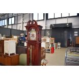 A modern mahogany cased grandfather clock by C. Wood & Son Working order unknown