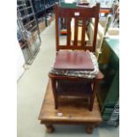 Metamorphic step stool plus a square Sheesham lamp table