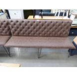 Brown studded back bench seat (137)
