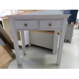 Blue painted dressing table with 2 drawers (158)