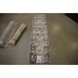 Modern Torino carpet runner in shades of grey and brown, approx. 66 x 244cm