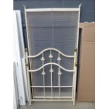 Cream painted metal single bedstead