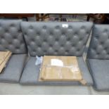Small grey studded back bench seat, with legs (no fixings) (65)