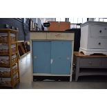 5077 A blue finish utility kitchen cabinet, w. 76 cm Very poor condition