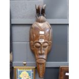 Carved wooden African mask