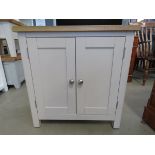 Small grey oak top 2 door cupboard (122)