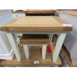 Cream painted oak top nest of 2 tables (9)