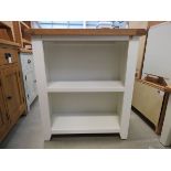 White painted oak top 2 shelf open front bookcase (3)