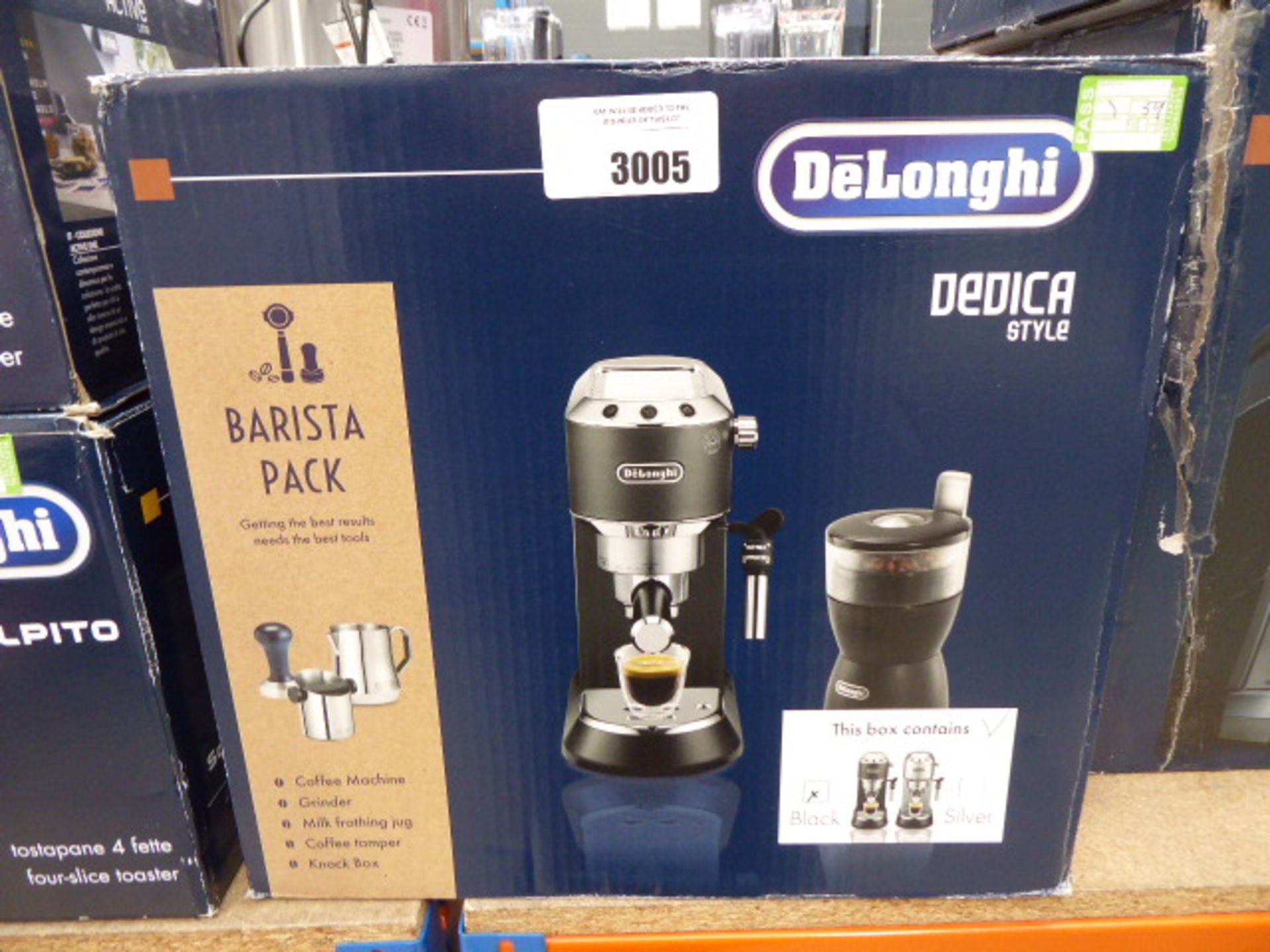 (TN59) De'Longhi Dedica style coffee machine and grinder set
