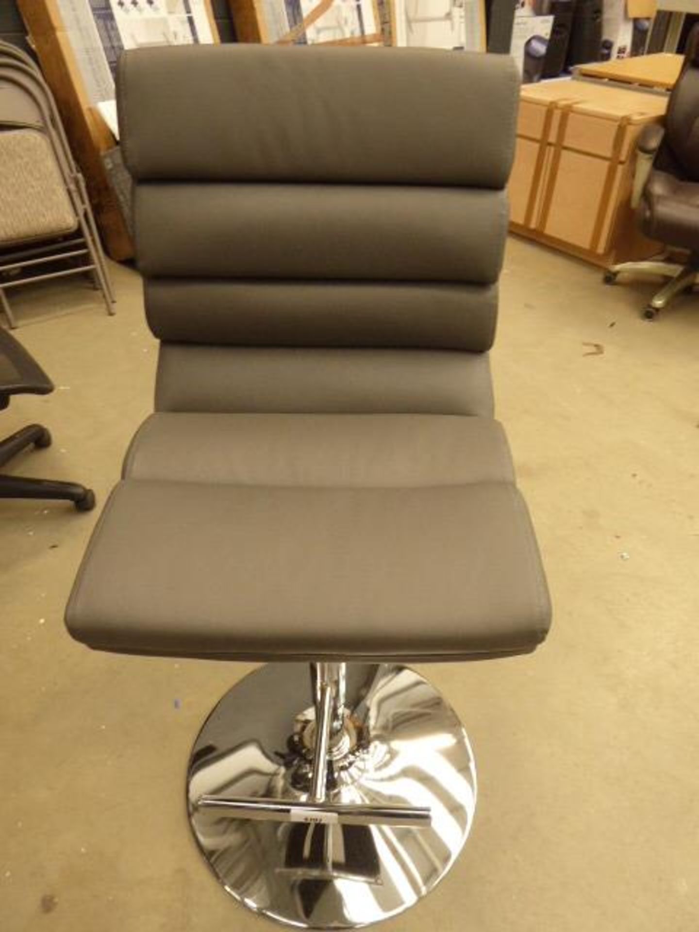 Grey chrome base bar stool