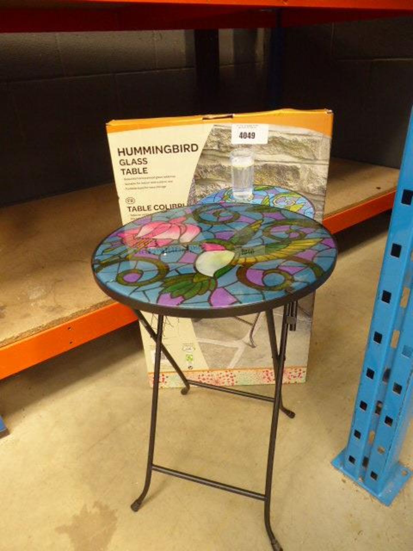 Humming bird glass side table