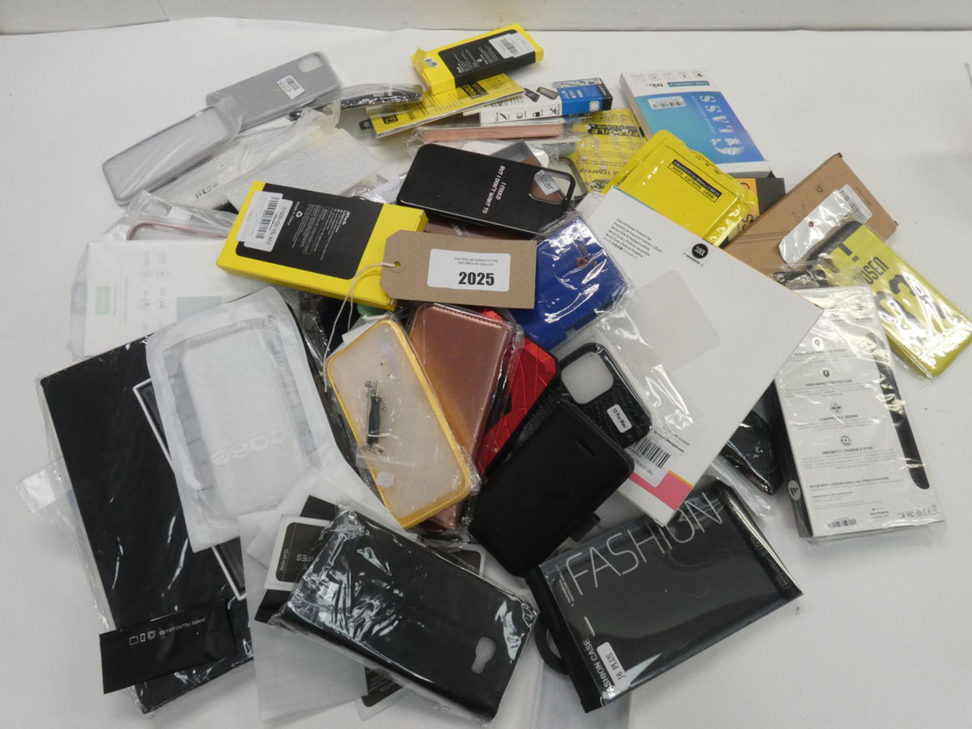 Bag containing quantity of mobile phone cases and covers