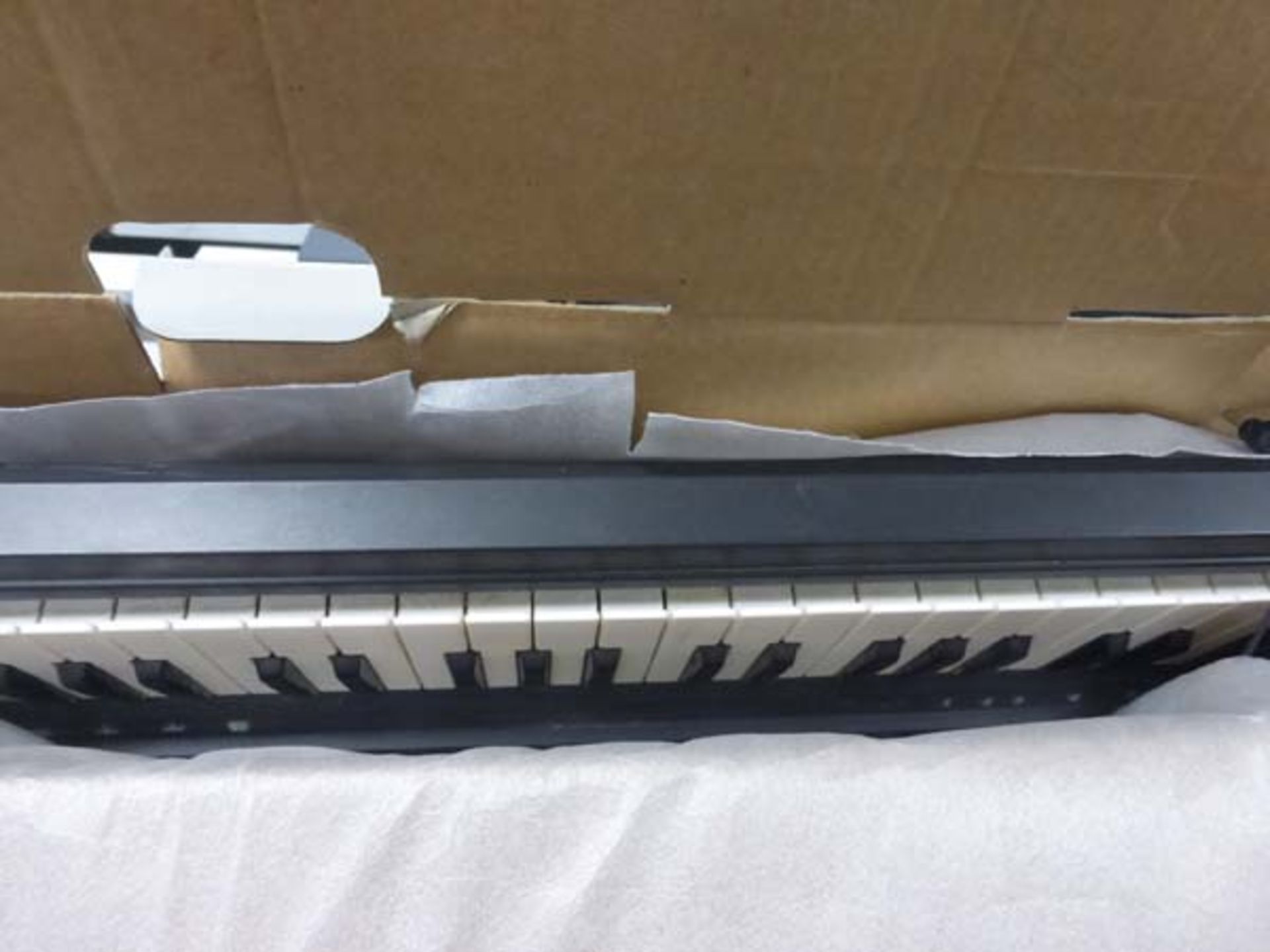 Yamaha electronic keyboard in box with stand and headphones Item is used, includes PSU - Image 2 of 2