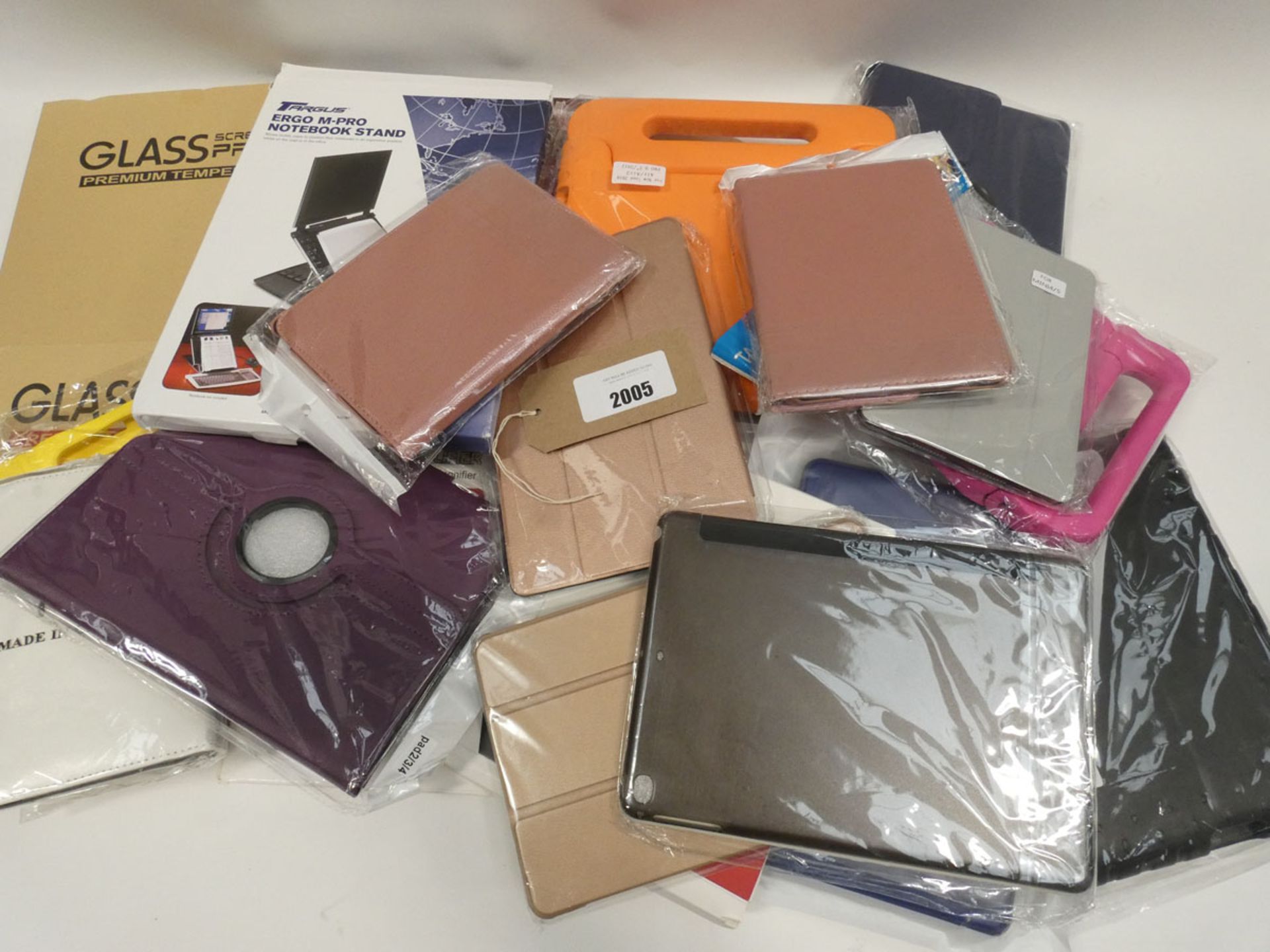 Bag containing quantity of tablet cases and covers