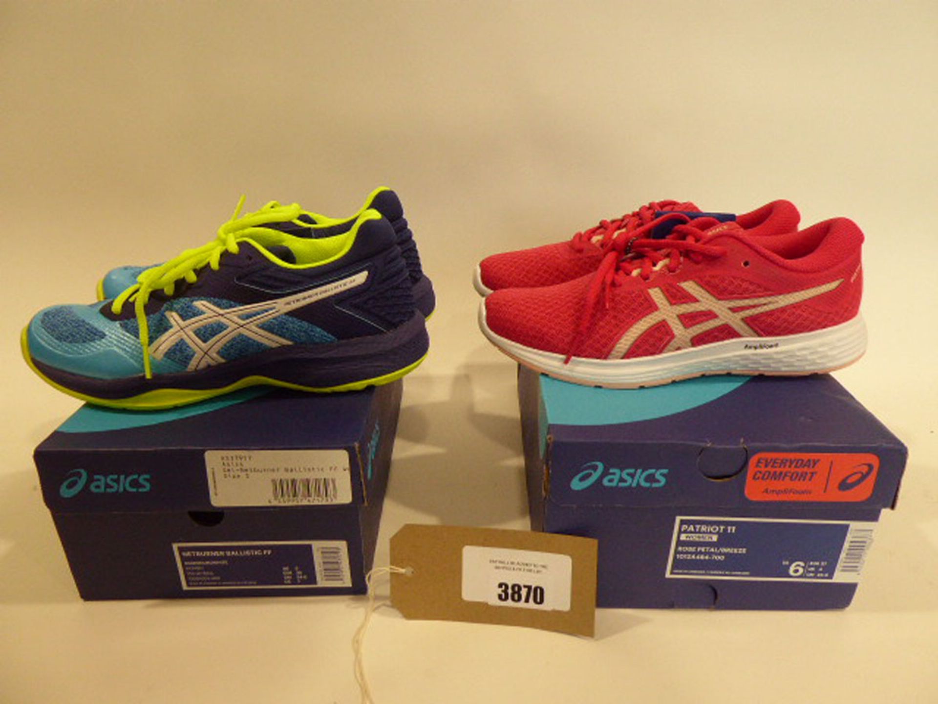 Asics Patriot 11 womens trainers size 4 and a pair of Asics Netburner Ballistic FF trainers size 5