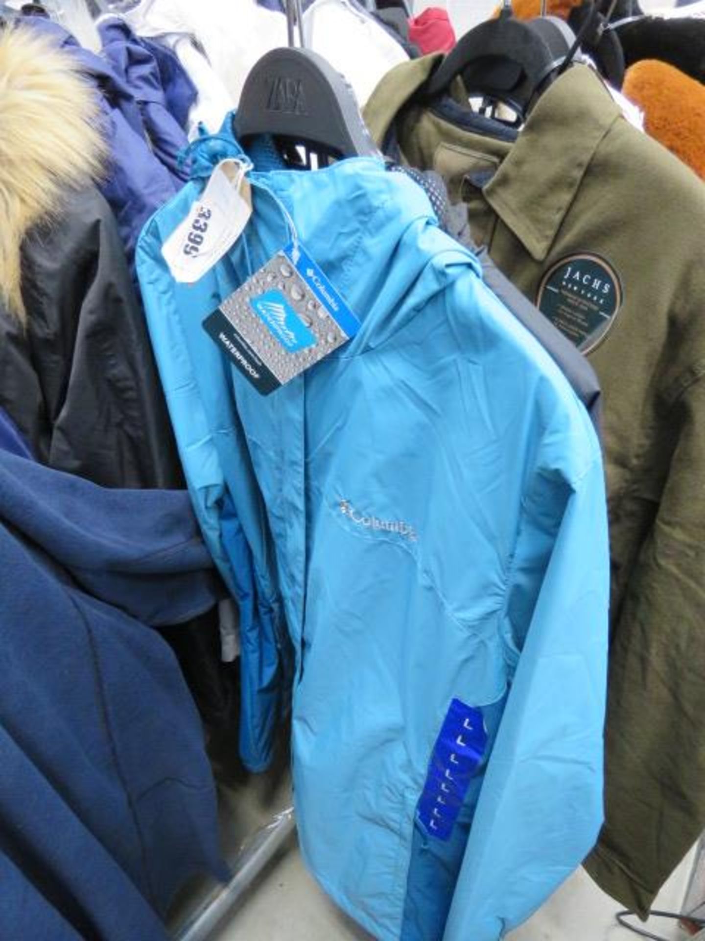 2x womens Columbia waterproof jackets size L and XL