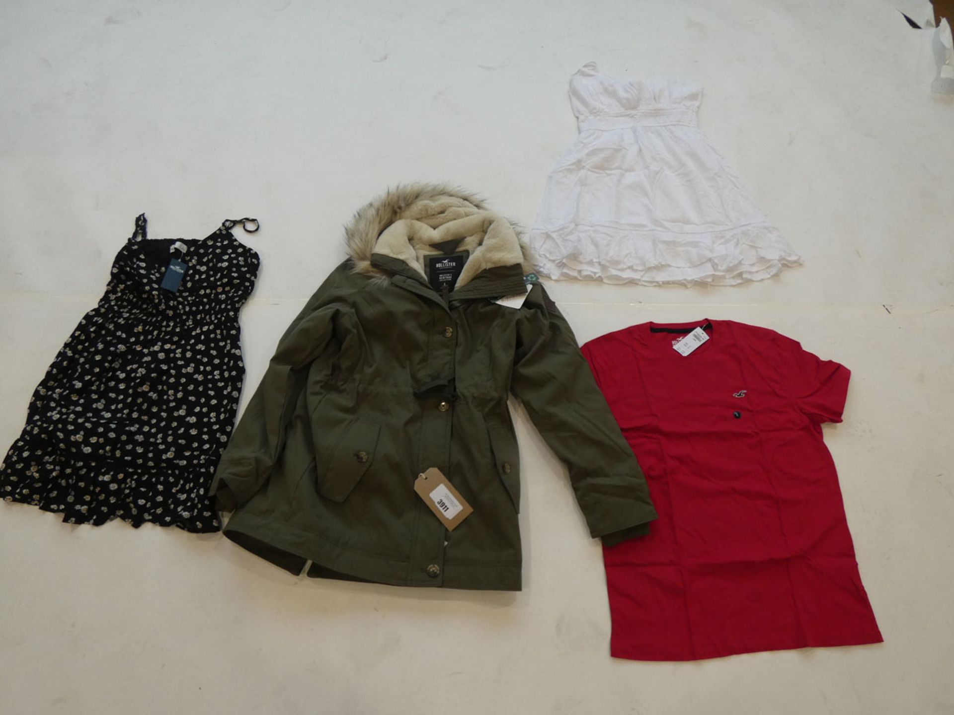 Selection of Hollister clothing to include jacket and tops all size large