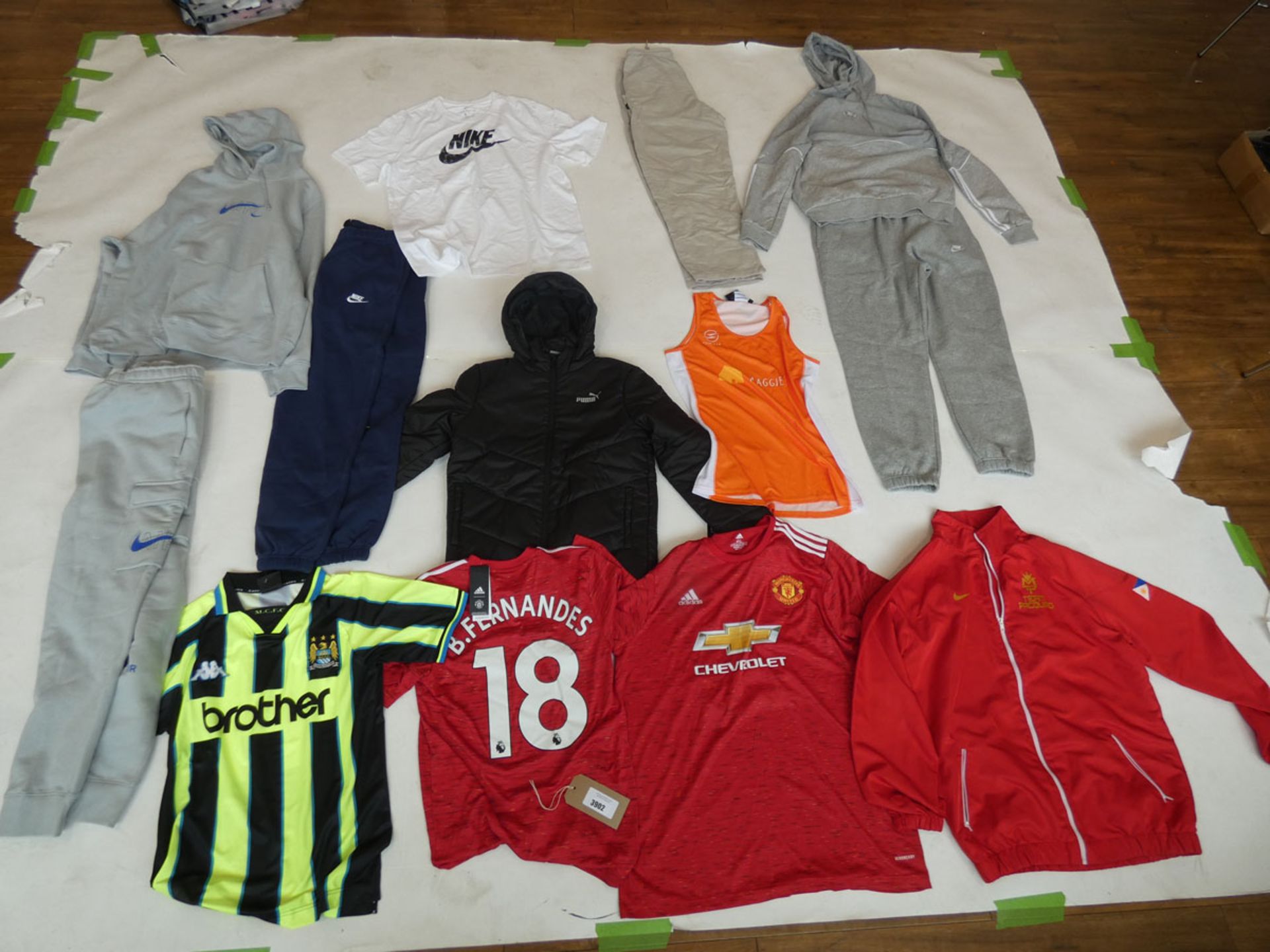 Selection of sportswear to include Adidas, Puma, Nike, etc