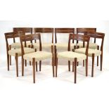 A set of eight 1960's Swedish rosewood dining chairs by Svegards Markaryd with bar backs and