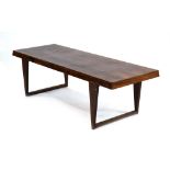 A 1960's Danish rosewood and crossbanded coffee table in the manner of Omann Jun,