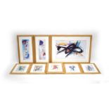 Contemporary School, An abstract carousel horse, lithographic print, image 56 x 19 cm,