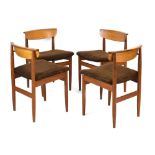 A set of four 1960's Danish teak bar back dining chairs with curved lips *Sold subject to our soft