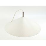 A 1970's Danish white enamelled ceiling light of trumpet form by Ei-Light CONDITION