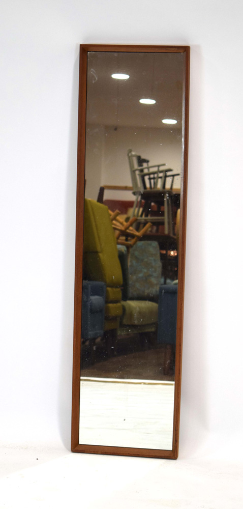 A 1960's teak framed rectangular wall mirror,