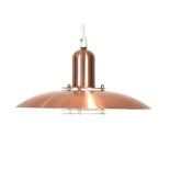 A Danish copper coloured pendant ceiling light CONDITION REPORT: Working order