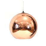 A Tom Dixon 'Pendant Light' with a copper finished shade, Model SPA01EU, d.