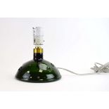 A Danish 'Meteor A' green glass table lamp by Holmegaard, h. 18 cm (incl.