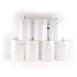 A set of seven 1950/60's modernist white plastic ceiling lights CONDITION REPORT: