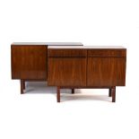 A pair of 1960's Danish rosewood and crossbanded sideboard cabinets,