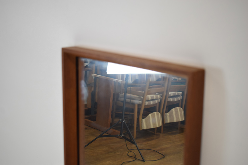 A 1960's teak framed rectangular wall mirror, - Image 2 of 4