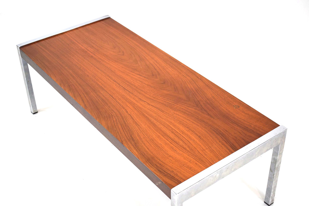 A 1970's rosewood coffee table with chromed supports, l. - Image 2 of 3