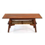 A 1960's Danish teak and crossbanded coffee table,