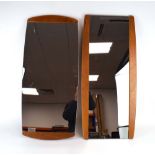 Two 1960/70's rectangular wall mirrors with teak detail, approx.