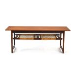 A 1960's Danish teak and crossbanded coffee table,