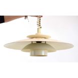 A 1970's Danish white enamelled three tier 'Bless' ceiling light by Design Light A/S