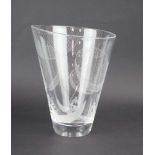 Vicke Lindstrand for Kosta, a 1950's cased-glass vase of open form,