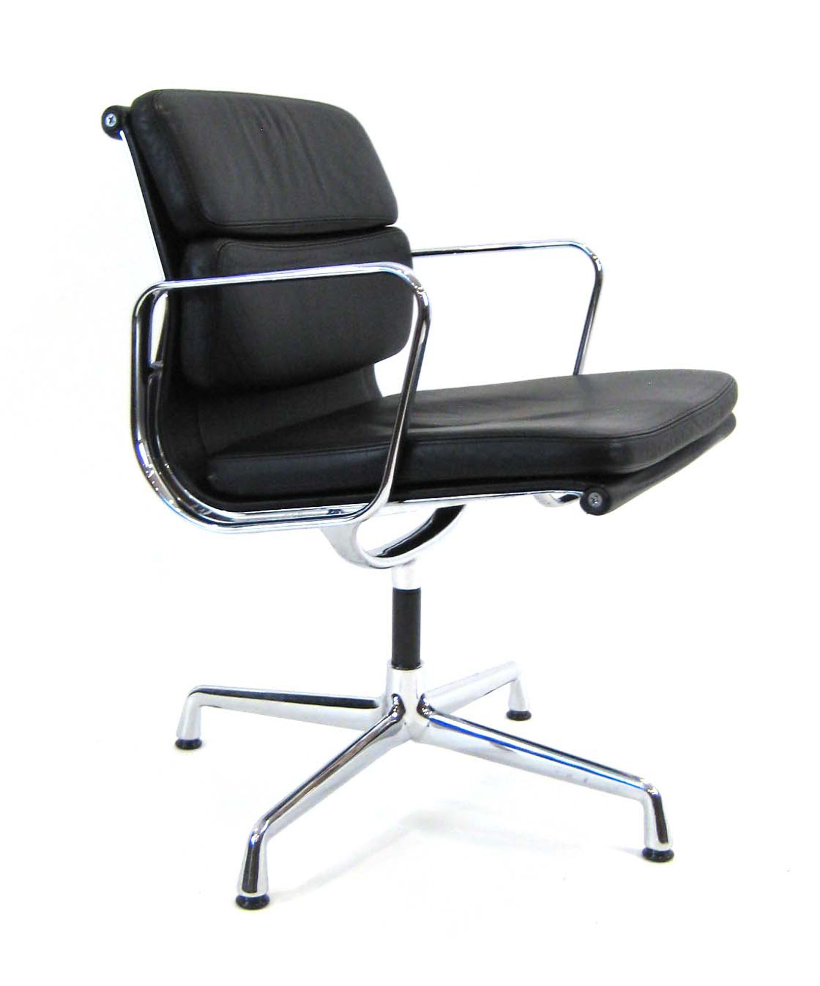 Charles and Ray Eames for Vitra, a 'Softpad'/'Soft Pad' desk chair with black leather seats,