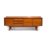 A White & Newton teak 'Petersfield' sideboard with three drawers and three doors, l.