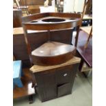 Victorian mahogany wash stand and 4 door corner cabinet Both in need of attention