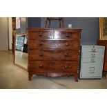 5174 19th Century mahogany and strung chest of 2 short and 3 long graduated drawers