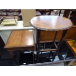 Oak barley twist oval occasional table and an early 20th century mahogany lift top cabinet