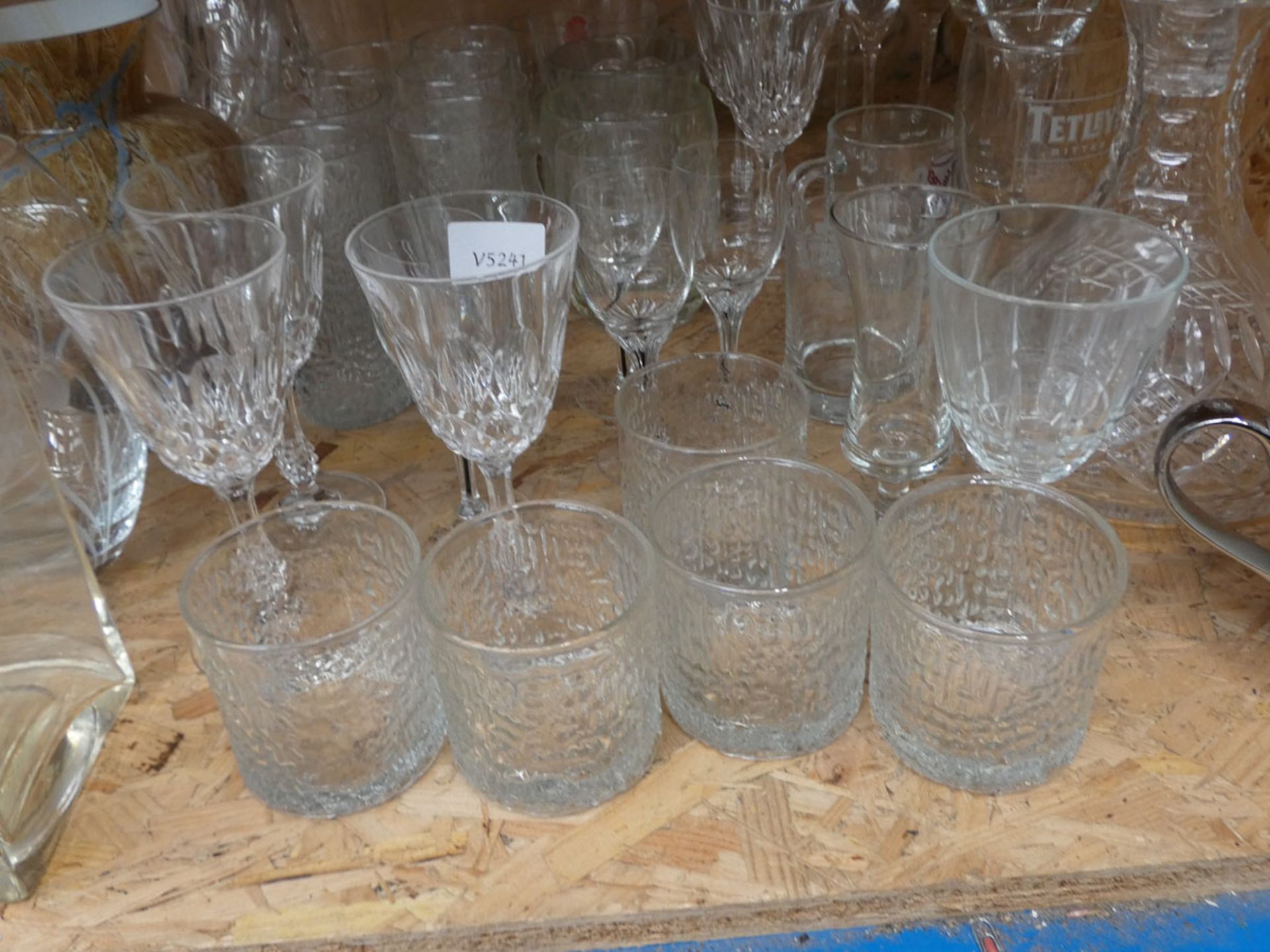 Quantity of wine glasses, tumblers, sherry glasses, vases and a decanter - Image 4 of 4