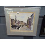 Limited edition framed and glazed print of Venetian canal, indistinctly signed and numbered 40/100