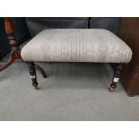 Floral upholstered footstool