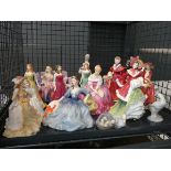 Cage containing a quantity of Leonardo and Royal Doulton ladies